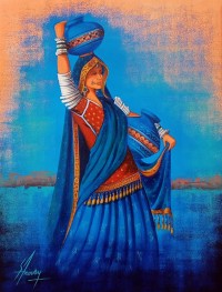 S. A. Noory, 18 x 24 Inch, Acrylic on Canvas, Figurative Painting, AC-SAN-218